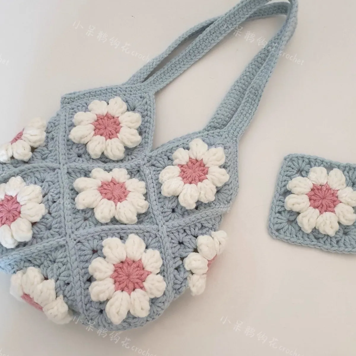 3D Daisy Flower Bag Crochet DIY Kit | All Tools Included, With Video Tutorial product detail 3