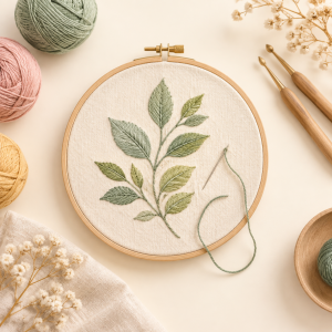 Embroidery and needle felting