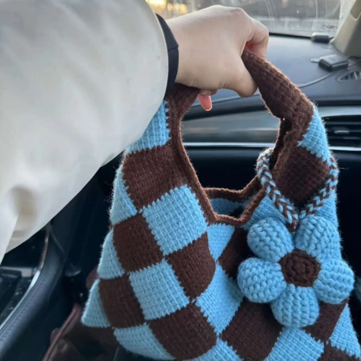 Afghan Diamond Flower Crochet Bag DIY Kit | All Tools Included, 6 Colors Available, With Detailed Video Tutorial product detail 1