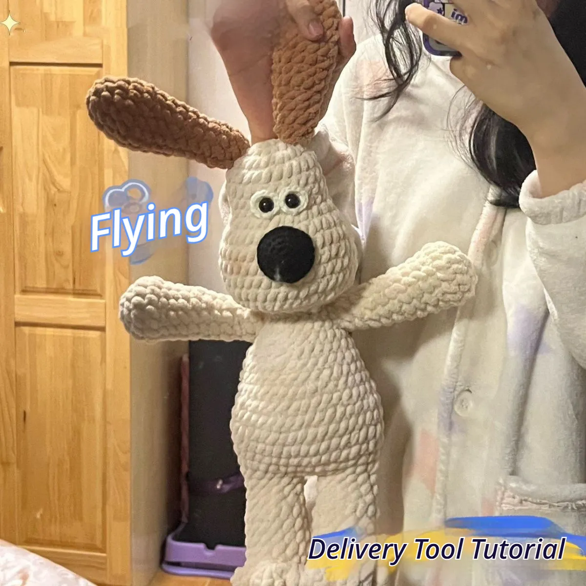 Comfort Puppy Doll Crochet DIY Kit | No Stuffing Included, Finished Size Approx 46cm, With Video Tutorial product detail 3