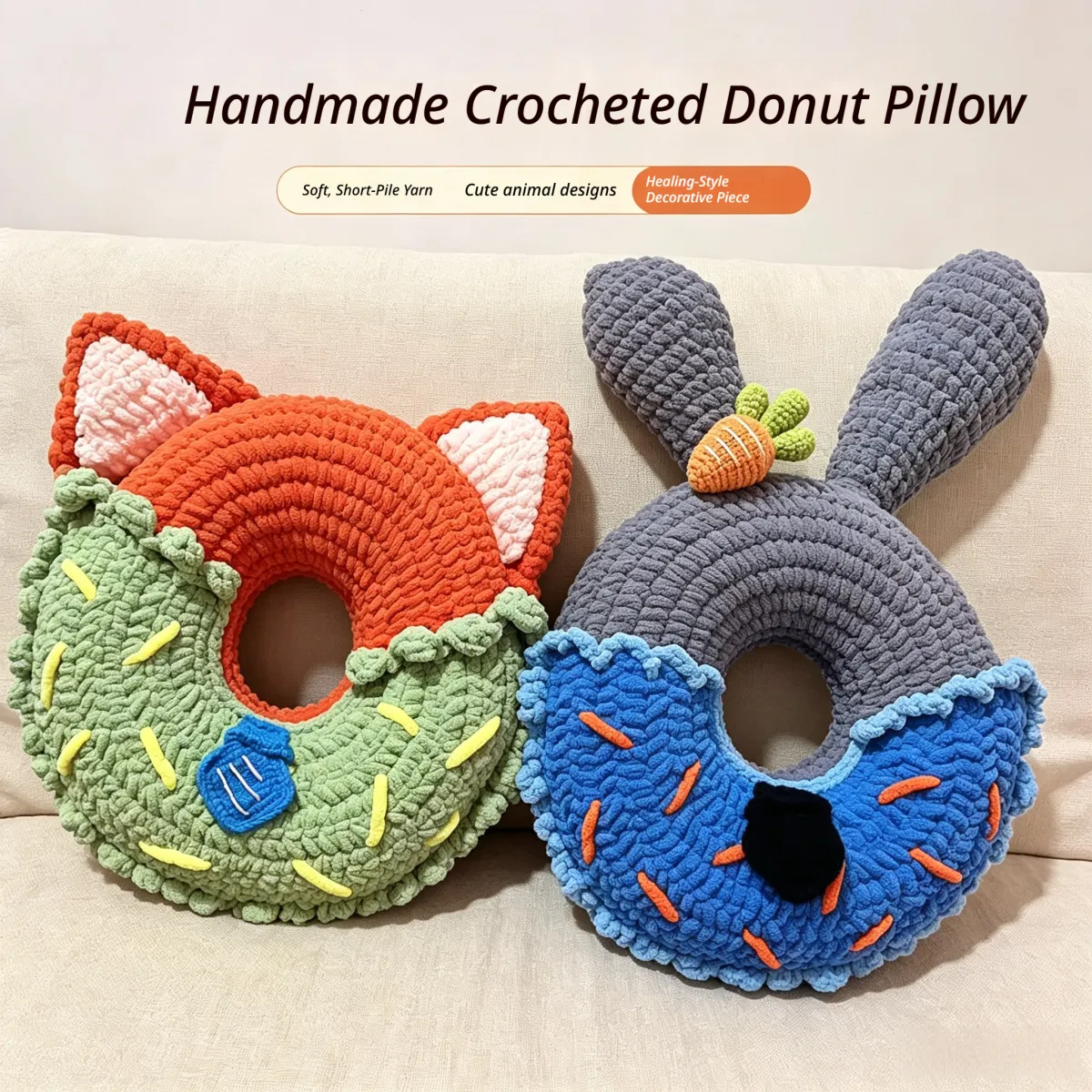 Cute Fox Pillow Crochet DIY Kit | No Stuffing Included, With Detailed Video Tutorial product detail 3