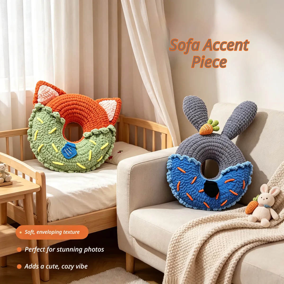 Cute Fox Pillow Crochet DIY Kit | No Stuffing Included, With Detailed Video Tutorial product detail 4