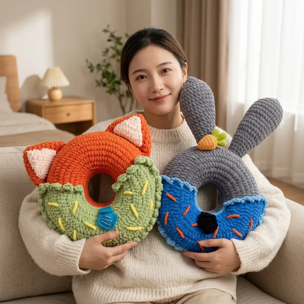 Cute Fox Pillow Crochet DIY Kit | No Stuffing Included, With Detailed Video Tutorial product detail 5