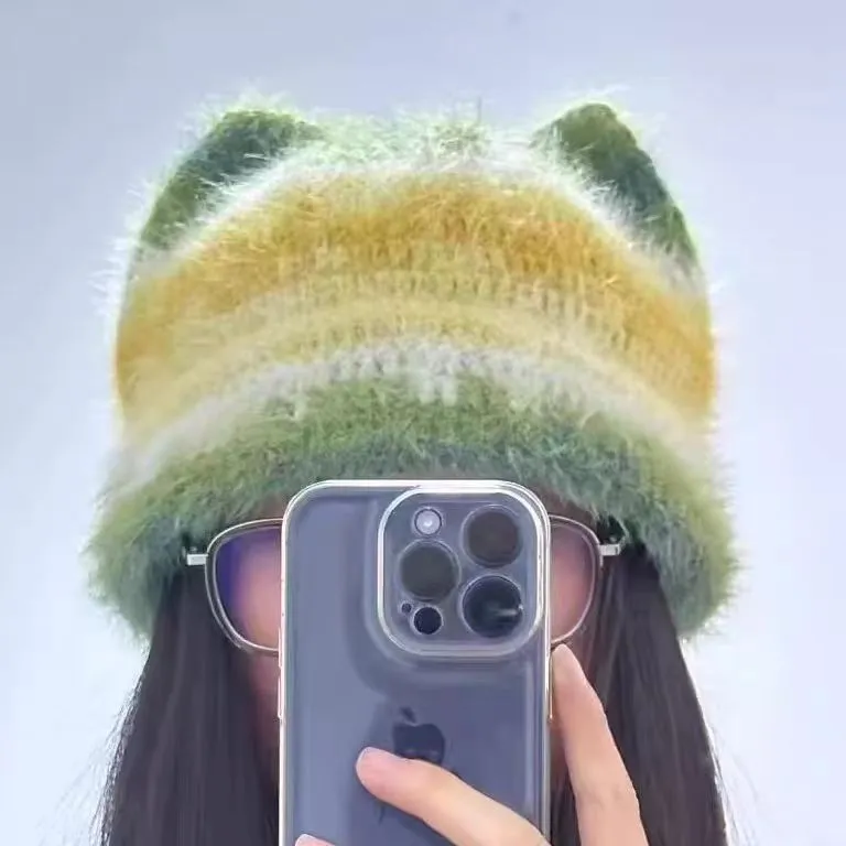 Cute Kitty's Ear Hat Crochet DIY Kit | All Tools Included, Beginner Friendly, 3 Colors Available, With Video Tutorial product detail 2