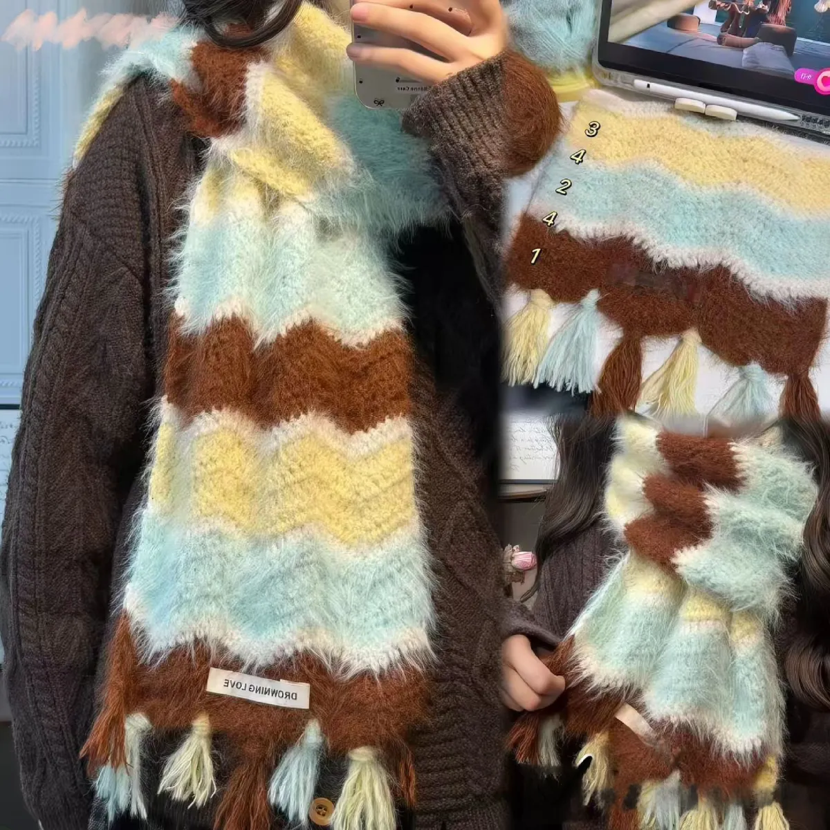 Four-Color Gradient Crochet Scarf DIY Kit | All Tools Included, 6 Colors Available, With Video Tutorial product detail 6