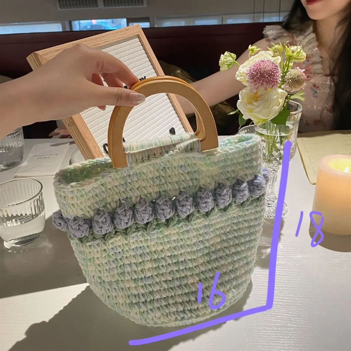 Gentle Tulip Flower Handbag Crochet DIY Kit | All Tools Included, 2 Colors Available, With Detailed Video Tutorial product detail 6