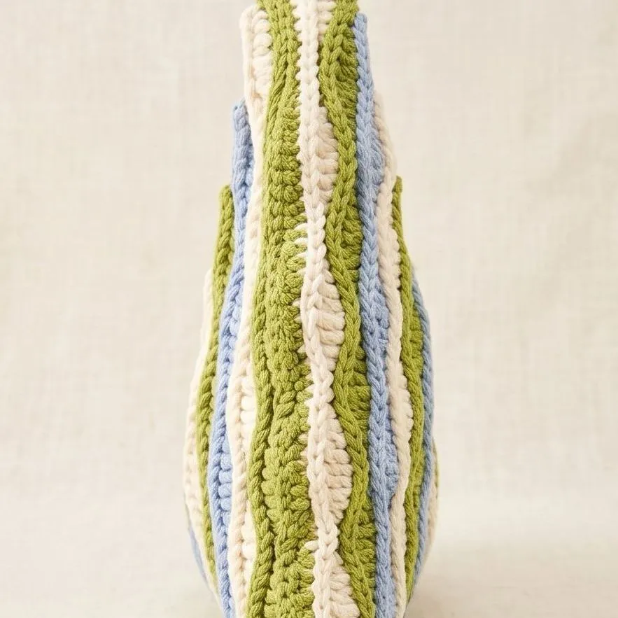 Green Wavy Openwork Crochet Bag DIY Kit | All Tools Included, With Video Tutorial product detail 3