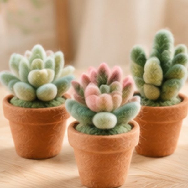 Needle-Felted Succulent Planter