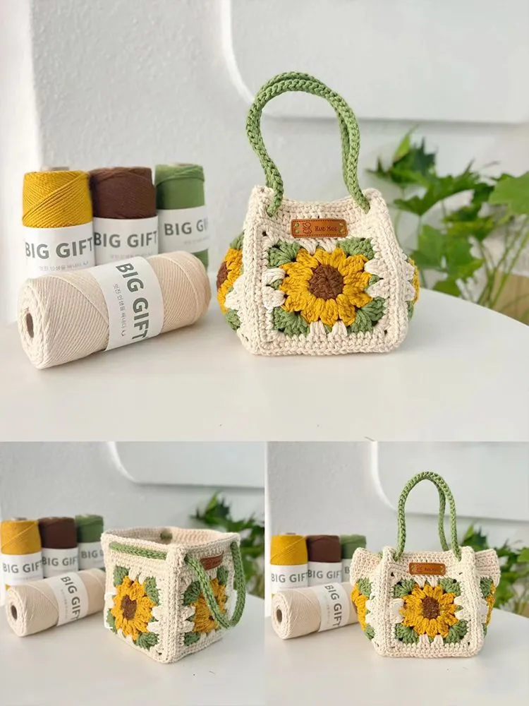 Sunflower Small Square Bag Crochet DIY Kit | All Tools Included, With Video Tutorial product detail 2