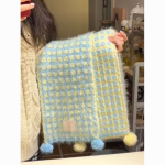 Soft Color Palette Candy Check Double-Sided Scarf Crochet DIY Kit | All Tools Included, 2 Colors Available, With Video Tutorial