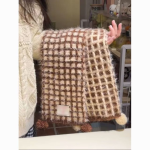 Soft Color Palette Candy Check Double-Sided Scarf Crochet DIY Kit | All Tools Included, 2 Colors Available, With Video Tutorial - Image 3