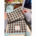 Soft Color Palette Candy Check Double-Sided Scarf Crochet DIY Kit | All Tools Included, 2 Colors Available, With Video Tutorial - Image 5