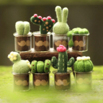 Wool Felt Mini Succulent Plant Pot DIY Kit, Set of 8 | All Tools Included, 8 Styles Available, With Video Tutorial