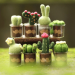Wool Felt Mini Succulent Plant Pot DIY Kit, Set of 8 | All Tools Included, 8 Styles Available, With Video Tutorial