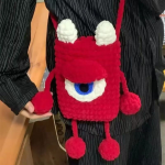 Cute Single-Eyed Creature Phone Pouch Chunky Yarn Crochet DIY Kit | All Tools Included, 5 Colors Available, With Video Tutorial - Image 4