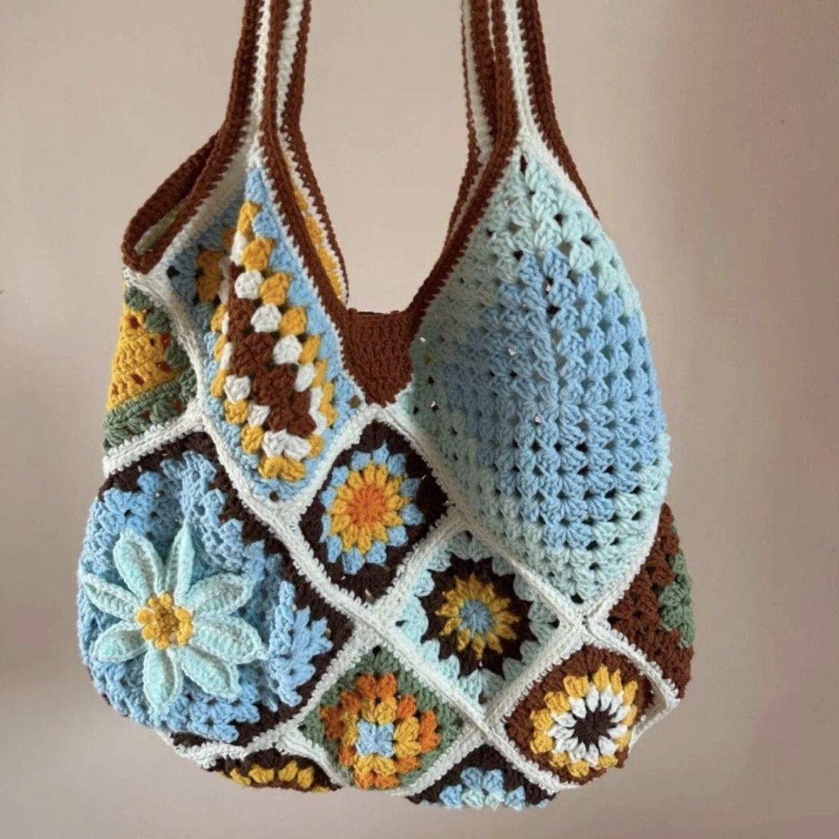 Double-sided Vintage Granny Bag Crochet DIY Kit | All Tools Included, With Video Tutorial Double-sided Vintage Granny Bag Crochet DIY Kit | All Tools Included, With Video Tutorial - Image 1