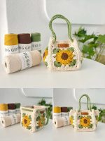 Sunflower Small Square Bag Crochet DIY Kit | All Tools Included, With Video Tutorial - Image 2