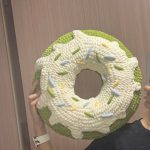 Donut Pillow Chunky Yarn Crochet DIY Kit | No Stuffing Included, 2 Colors Available - Image 3