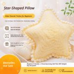 Star Pillow Crochet DIY Kit | Finished Size Approx 30cm, No Stuffing Included, 5 Colors Available, With Detailed Video Tutorial - Image 2